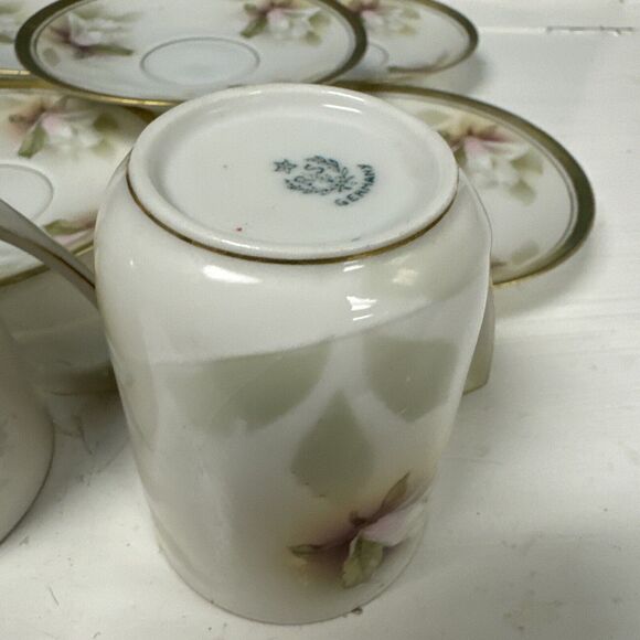 LOT Of RS Germany Demitasse Cup & Saucer Hand Painted Tulip Schlegelmilch China - Picture 6 of 9